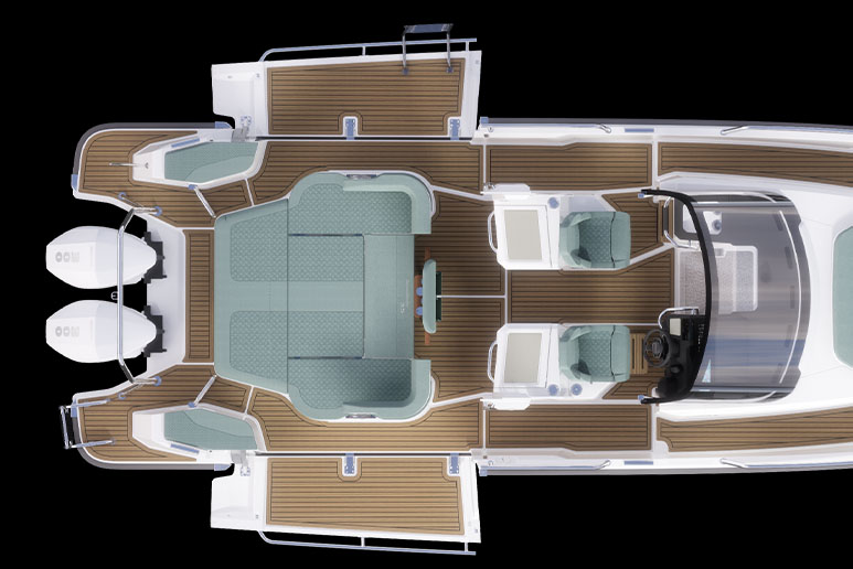 Balcones abatibles al mar de la Nimbus Sport Tender 35