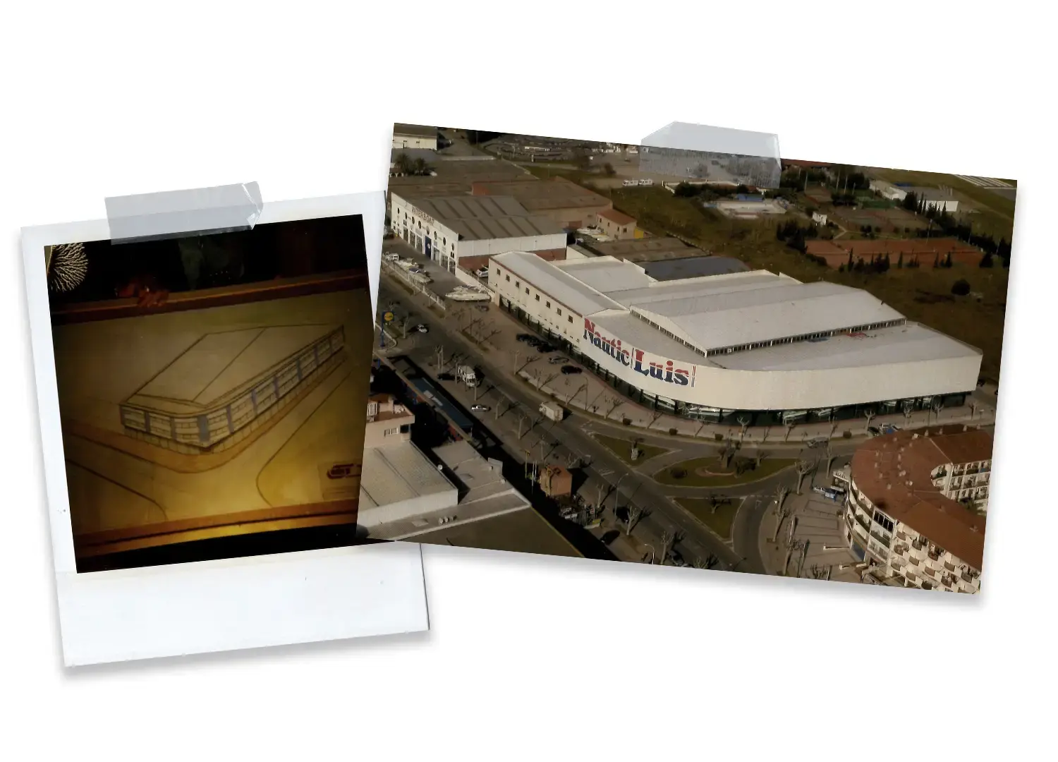Photos ancien hangar Polaroid de l’ancien hangar de Nautic Luis à Empuriabrava