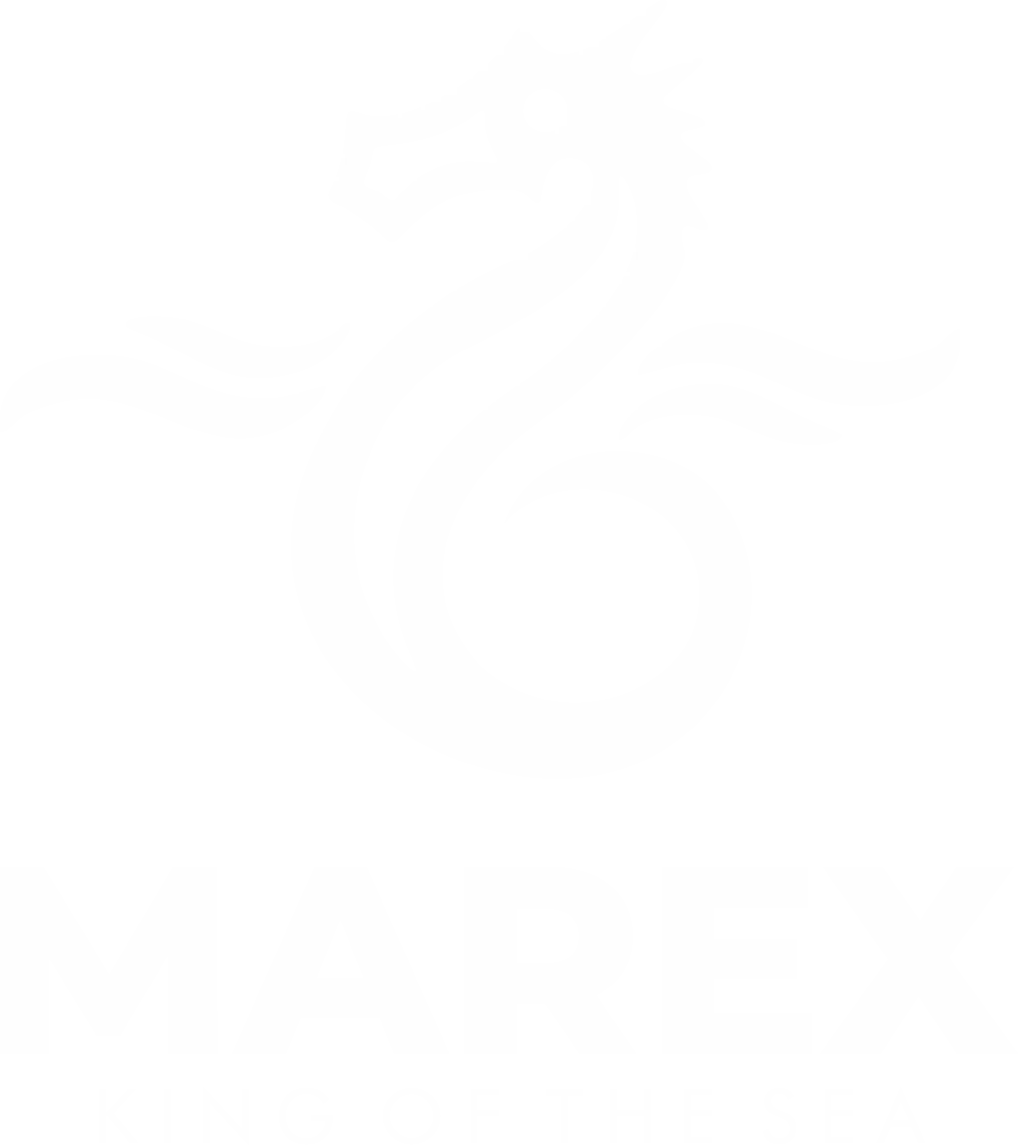 Logotipo de Marex con un dragón marino y el texto «KING OF THE SEA»