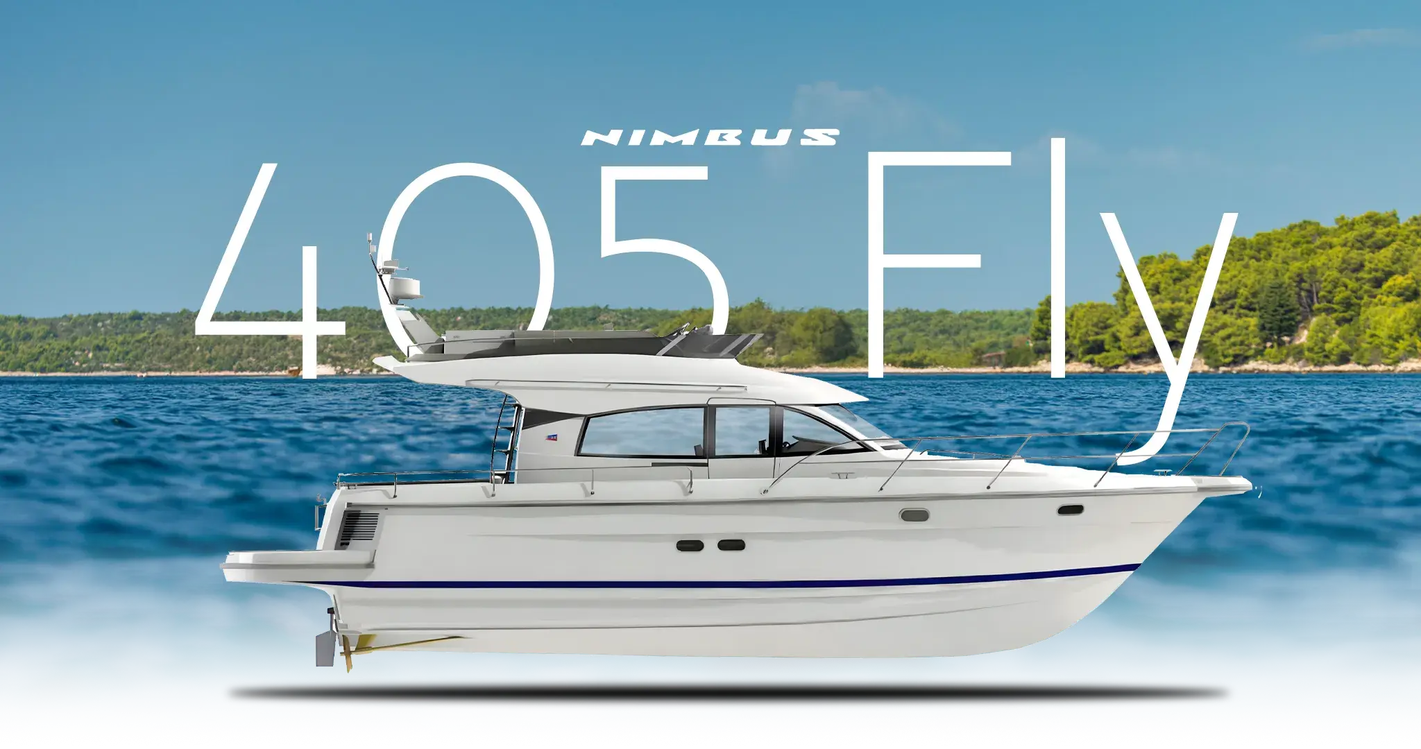 Banner Nimbus 405 Fly Banner des Renderings der Nimbus 405 Flybridge