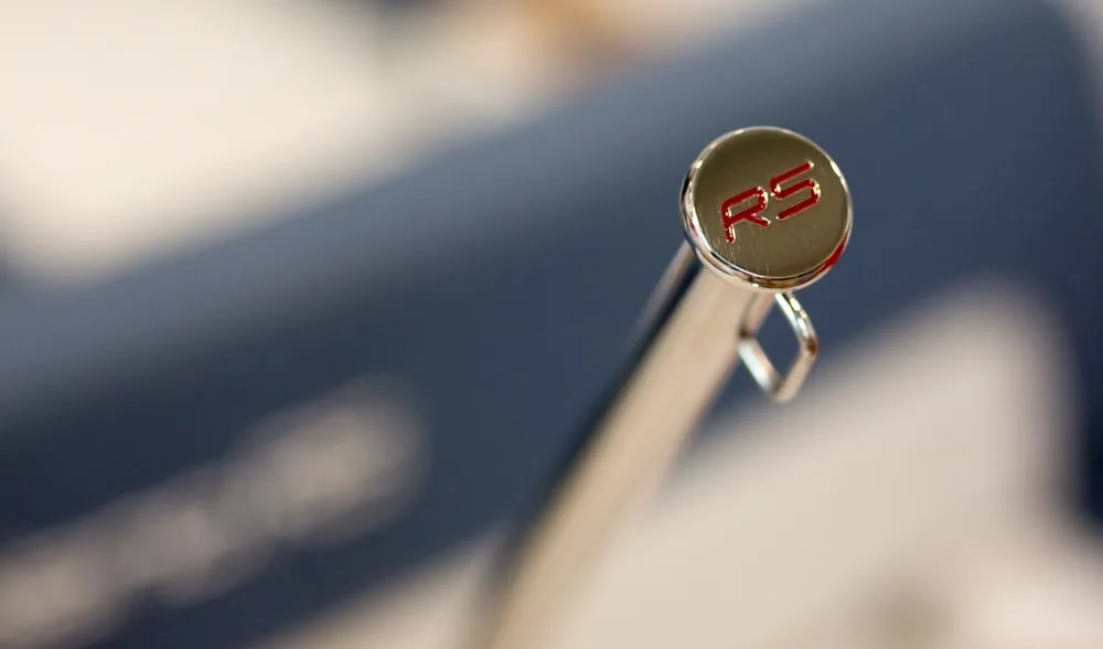 Detail of the helm with RS emblem on the Windy 32 Grand Zonda
