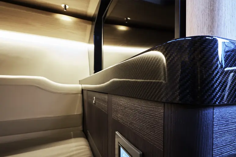 Carbon fiber details of the Windy SR60 interior
